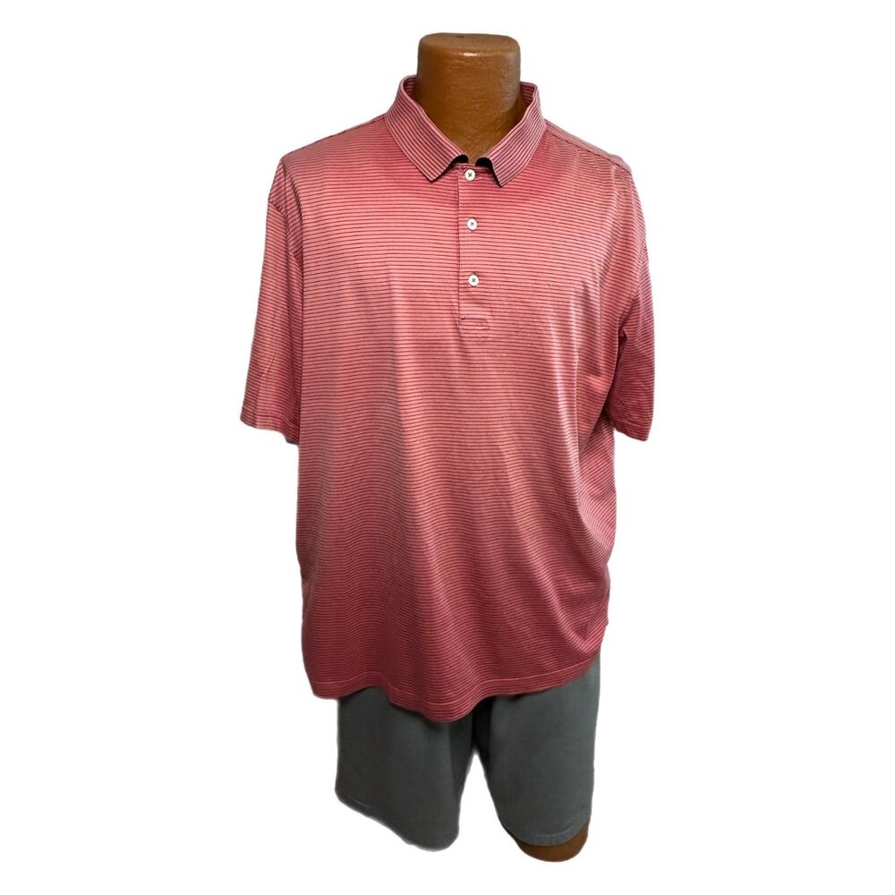 C22 Bobby Jones Men's Pink Striped Polo, XL